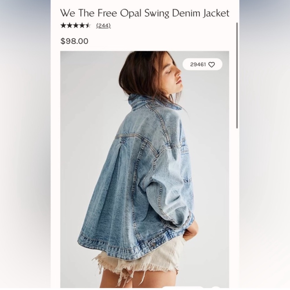 Free People Opal Swing denim jacket